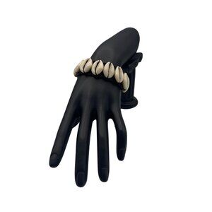 Cowrie Shell Stretch Bracelet Natural Shells  Black Cord